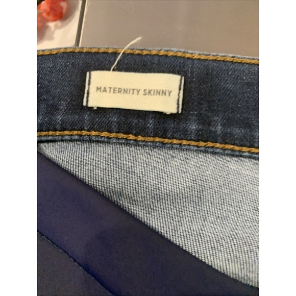 Madewell‎ Maternity Skinny Jeans Womens 30 Blue Low Rise Stretch Dark Wash - Picture 7 of 9